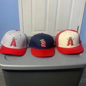 Bundle of Three embroidered New Era Los Angeles Angles Snapback